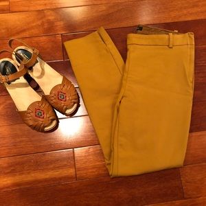 Zara mustard-yellow ankle-length dress pants